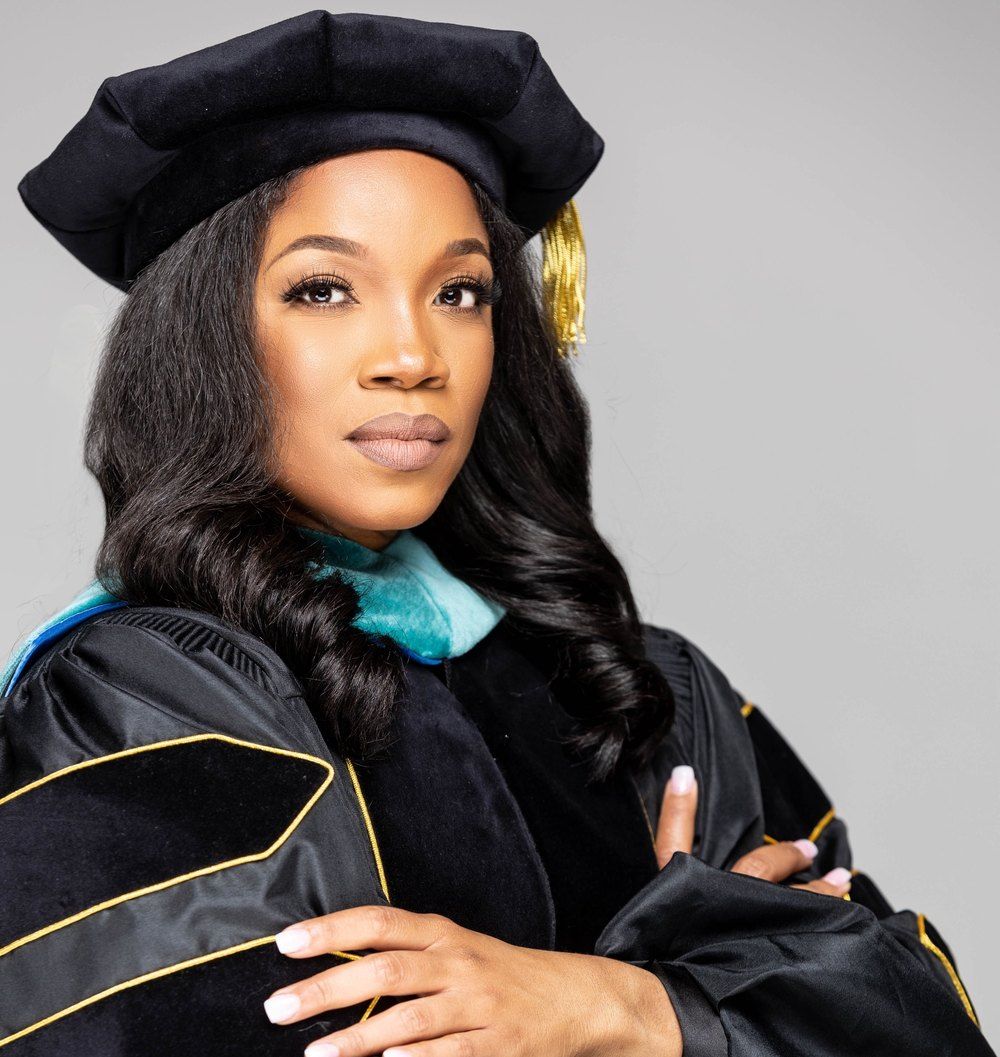 Senior portrait in cap and gown